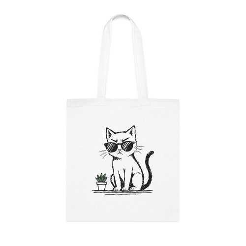 Cool cat attitude tote bag - attitude,