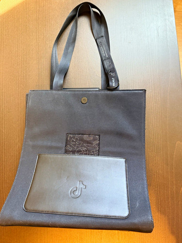 Tiktok gray logo tote bag - tiktok,