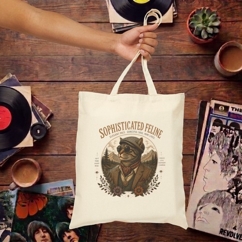 Hipster cat tote bag funny - cat,