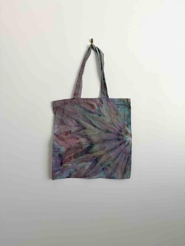 Ice dye tote bag - dye, purple
