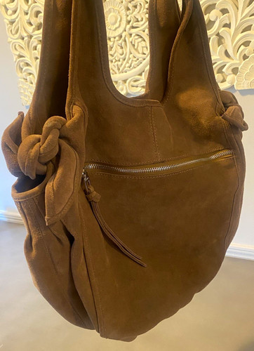Womens brown tote bag - bag, zip