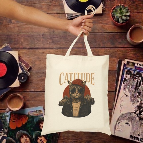 Hipster cat tote - tote, funny