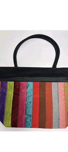 Colorful handmade striped tote - striped,
