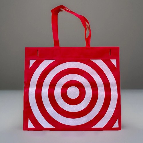White red target shopping tote - white/red,