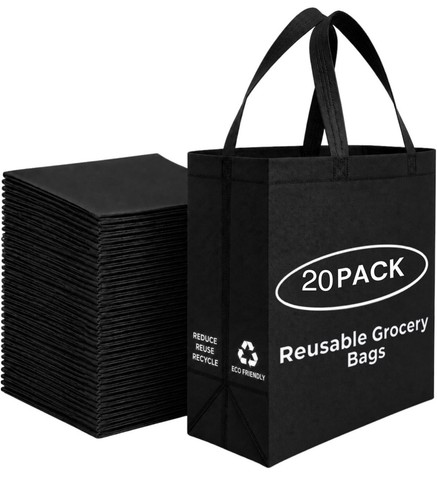 20pc canvas reusable tote - reusable,