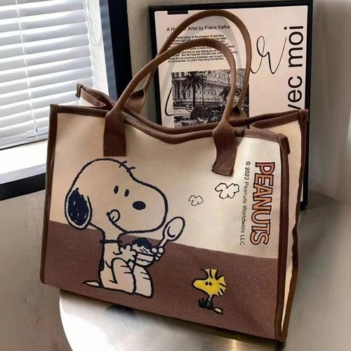 Snoopy tote bag cartoon - bag, large