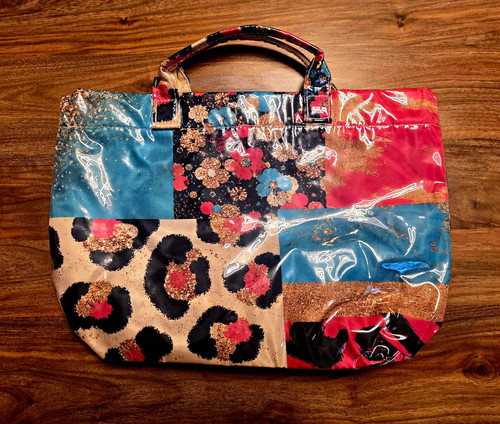 Patchwork tote bag top - bag, handle