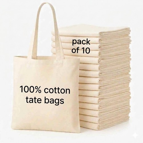 Pack cotton tote bags - 10,