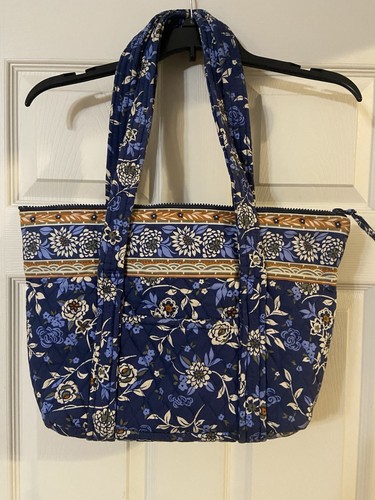 Blue floral quilted - floral, tote