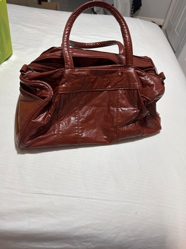 Large vintage red faux leather - large,