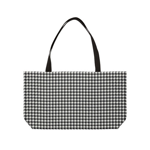 Black white houndstooth - white,