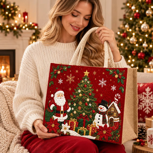 Christmas tote bag santa - tote,