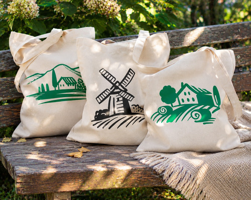 Set canvas tote bags - canvas,