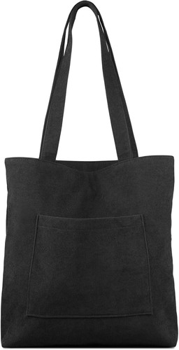 Stylish black corduroy tote - stylish,