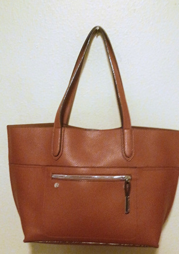Brown pebbled large tote bag - brown,