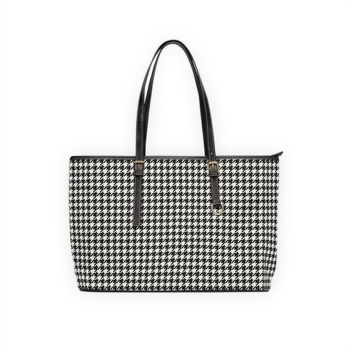 Black white houndstooth - black,