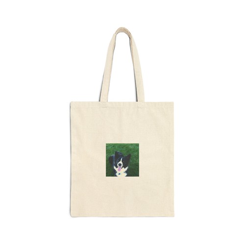Border collie portrait tote - border,