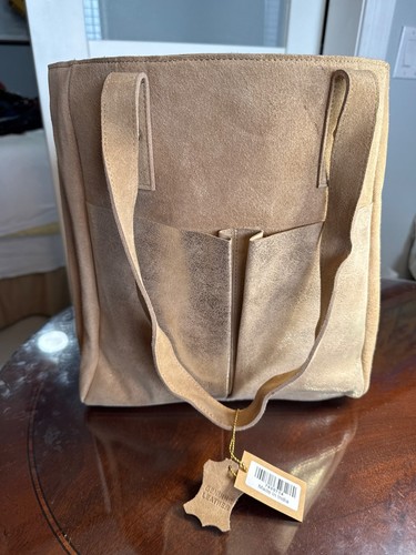 Genuine leather beige - leather, bag