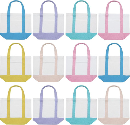 24pcs mini canvas tote bags - mini,