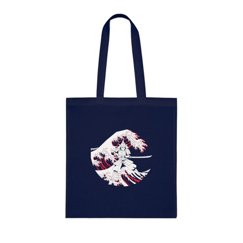 Samurai wave anime tote bag - samurai,