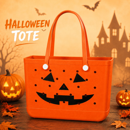 15in halloween pumpkin tote - 15in,