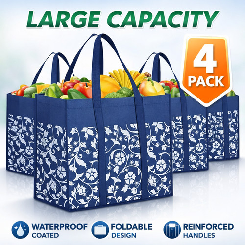 Reusable grocery bags pack - grocery, 4