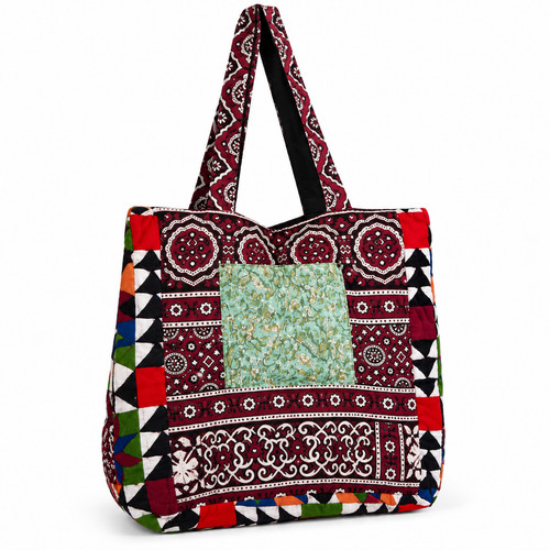 Colorful patchwork tote bag - colorful,