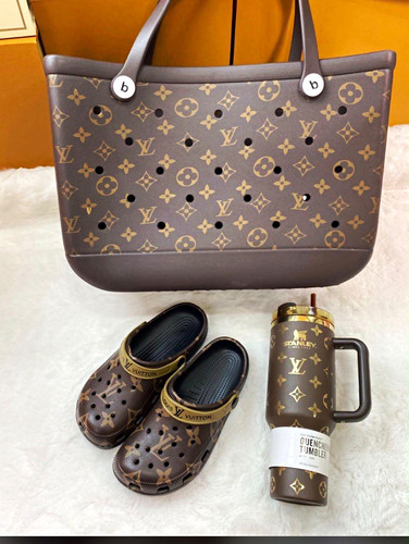 Brown monogram perforated - monogram, tote
