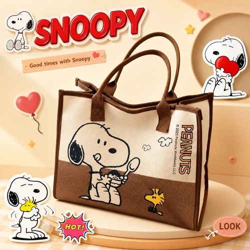 Snoopy woodstock canvas tote - snoopy,
