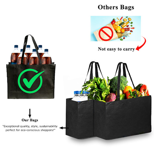 Black shopping tote bags - tote,